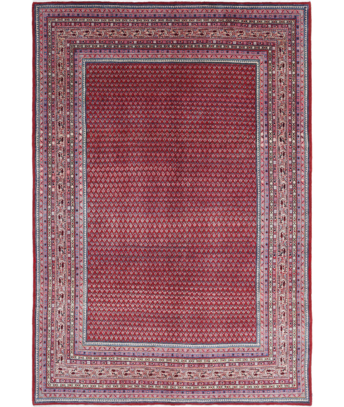 Hand Knotted Persian Mir Saraband Wool Rug - 6&#39;10&#39;&#39; x 10&#39;2&#39;&#39; 6&#39;10&#39;&#39; x 10&#39;2&#39;&#39; (205 X 305) / Red / Multi