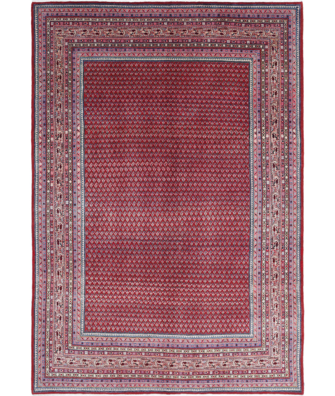 Hand Knotted Oriental Mir Saraband Wool Rug - 6'10'' x 10'2''