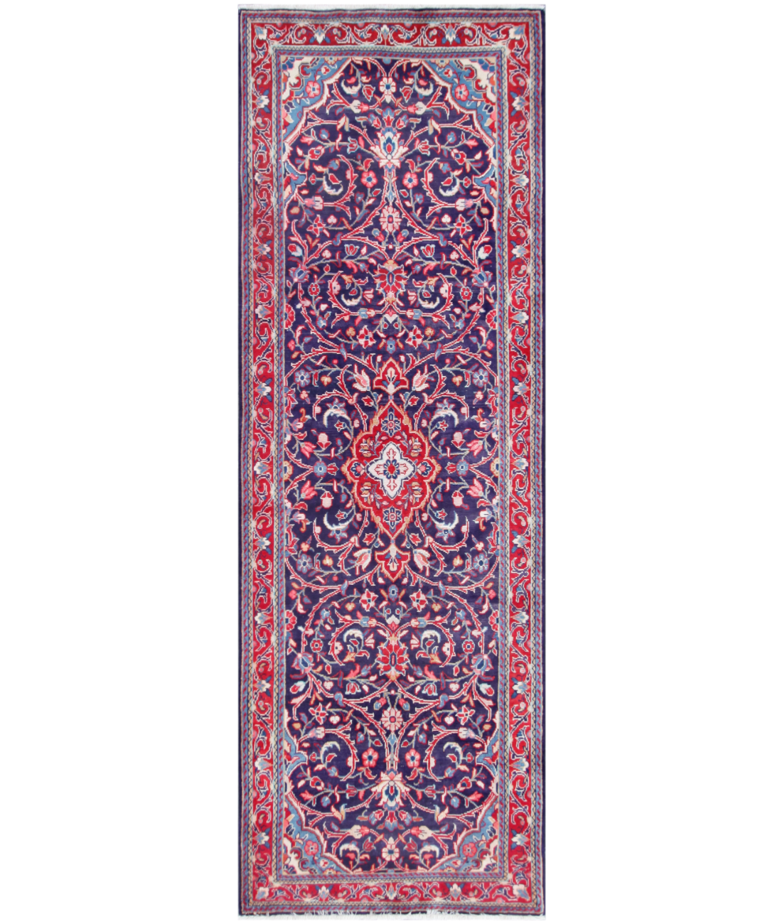 Hand Knotted Sarouk Wool Rug  - 3&#39; 5&quot; X 10&#39; 1&quot;