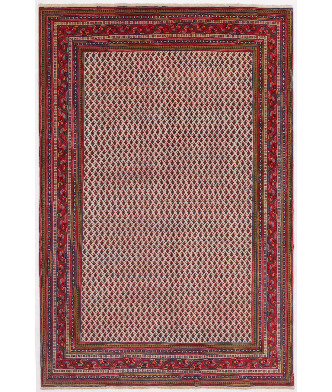 Hand Knotted Sarouk Wool Rug  - 6&#39; 10&quot; X 10&#39; 4&quot;