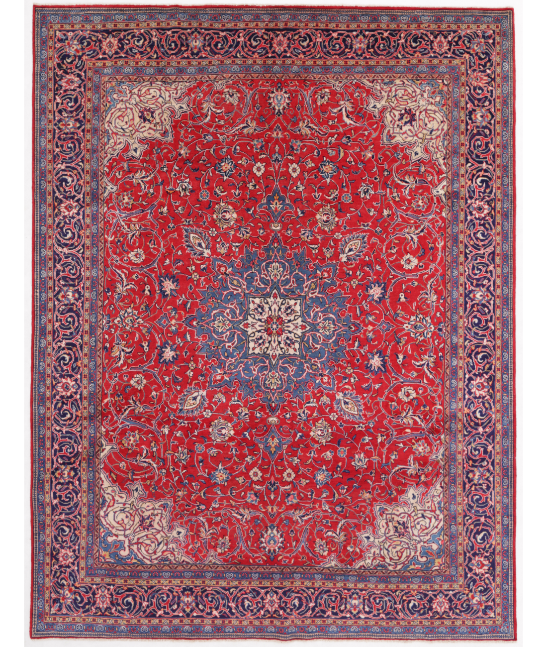 Hand Knotted Sarouk Wool Rug  - 9&#39; 8&quot; X 12&#39; 5&quot;
