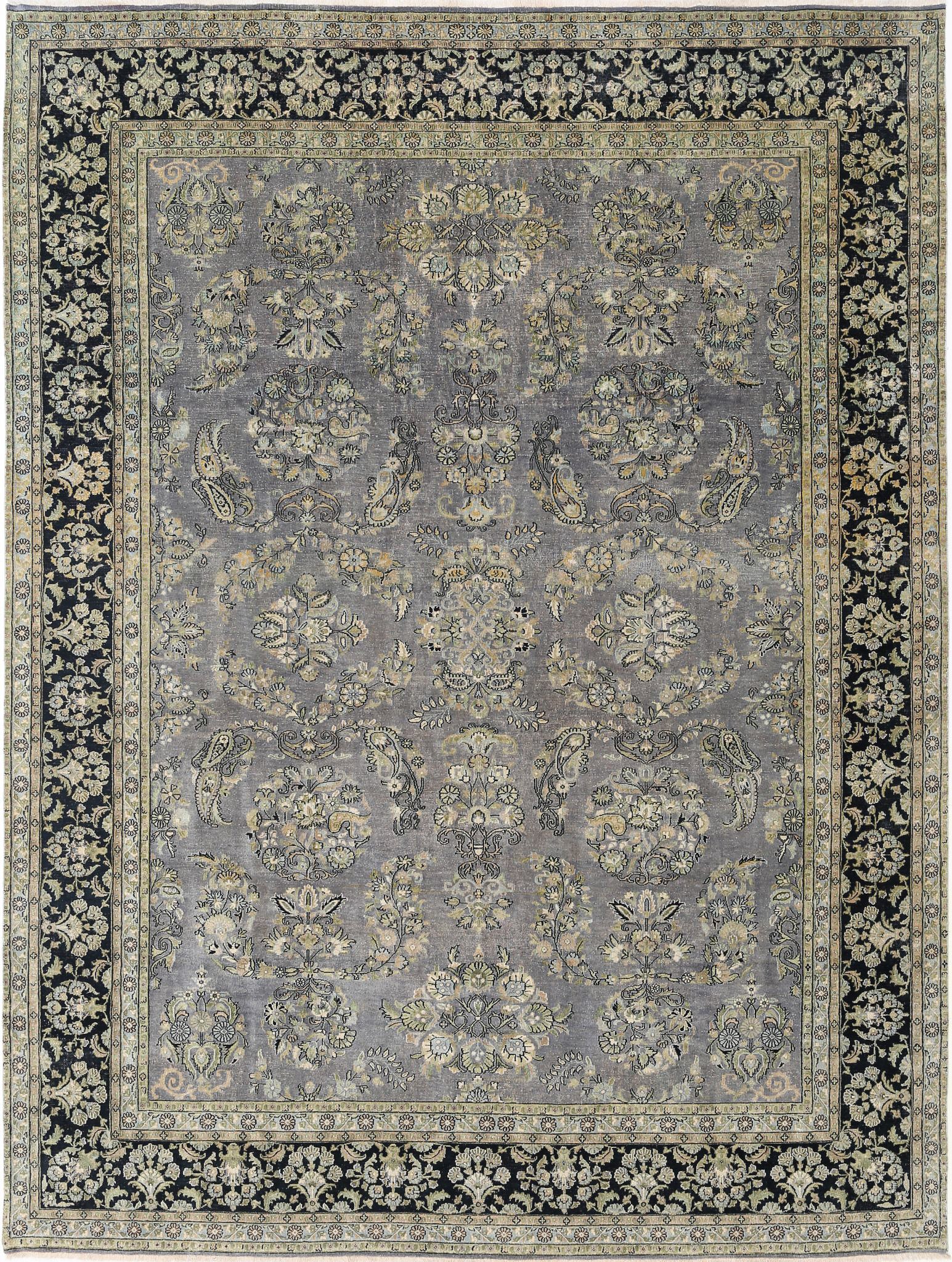 Hand Knotted Traditional Sarouk Wool Rug - 8'8'' x 11'6''