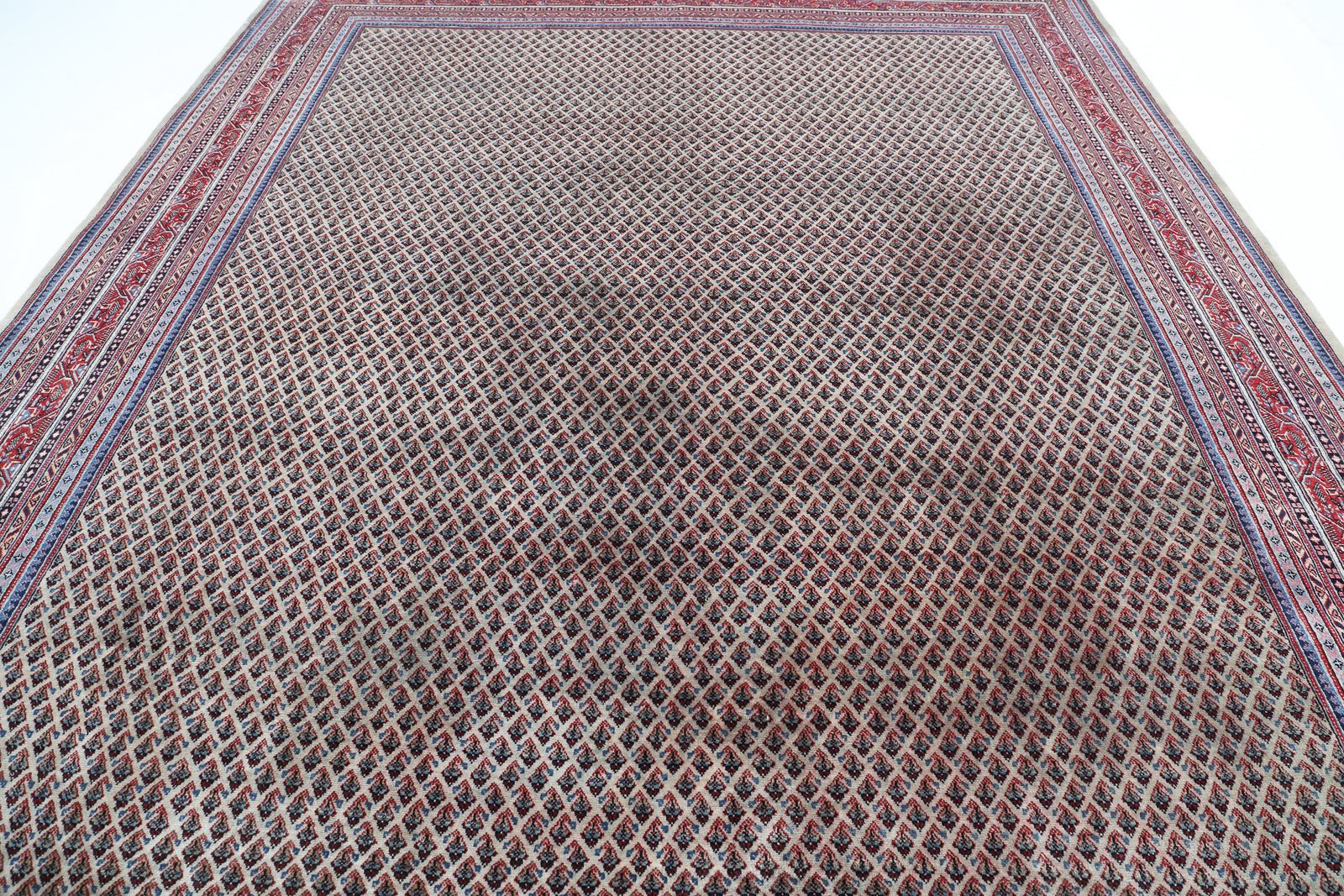 Hand Knotted Oriental Mir Saraband Wool Rug - 9'11'' x 12'9''