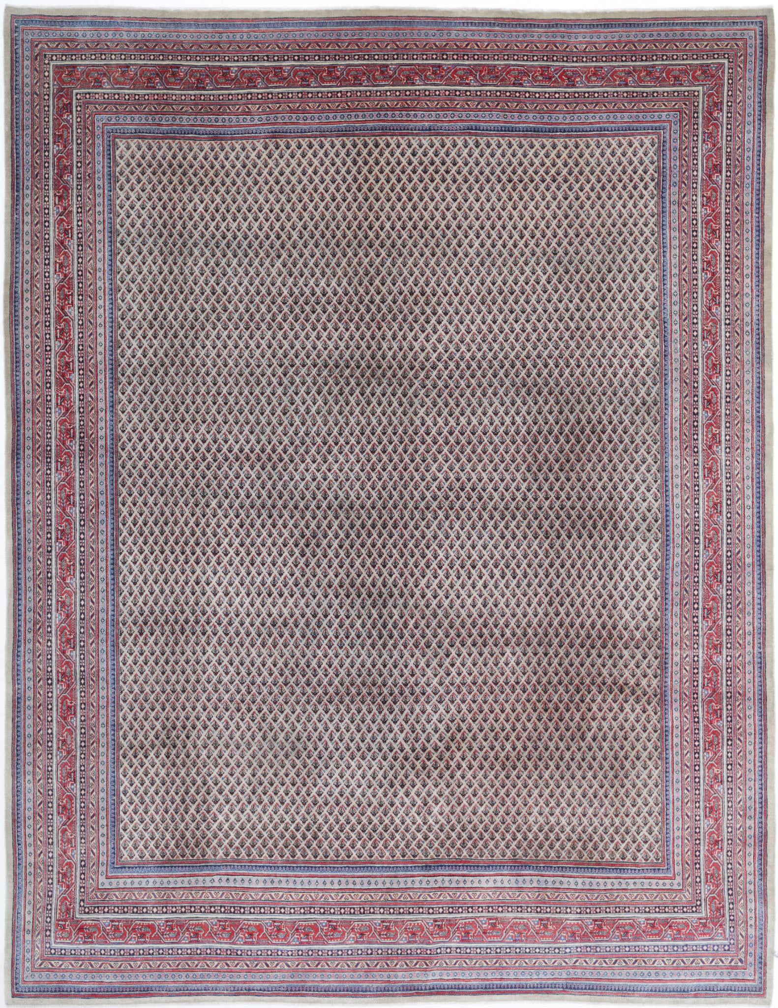 Hand Knotted Oriental Mir Saraband Wool Rug - 9'11'' x 12'9''