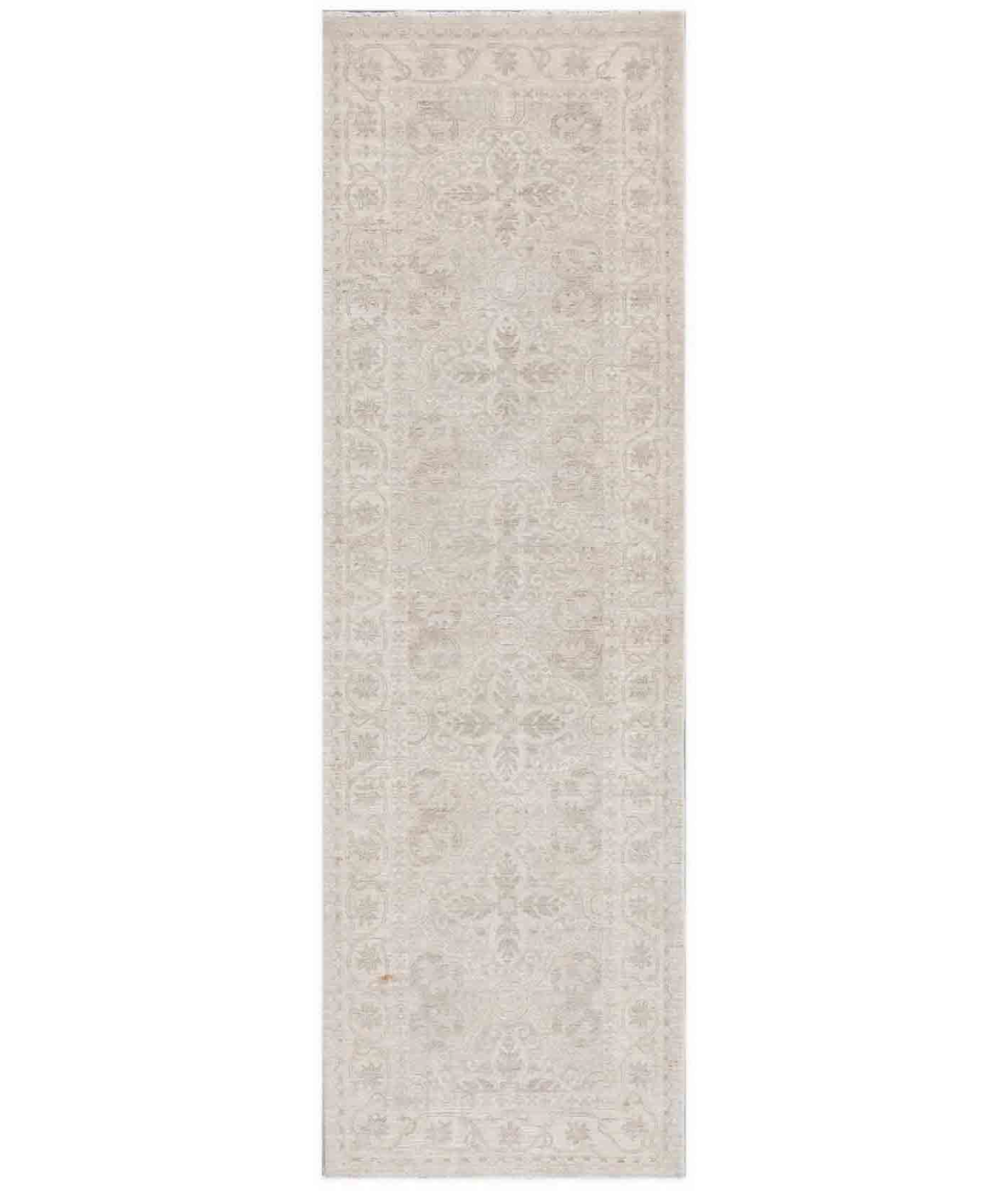 Hand Knotted Serenity Wool Rug 3' 1" X 10' 0" 3' 1" X 10' 0" (94 X 305) / Teal / Ivory