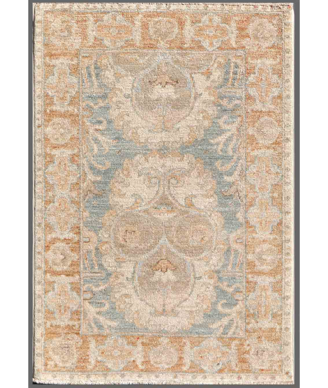 Hand Knotted Serenity Wool Rug 2' 0" X 2' 9" 2' 0" X 2' 9" (61 X 84) / Teal / Rust