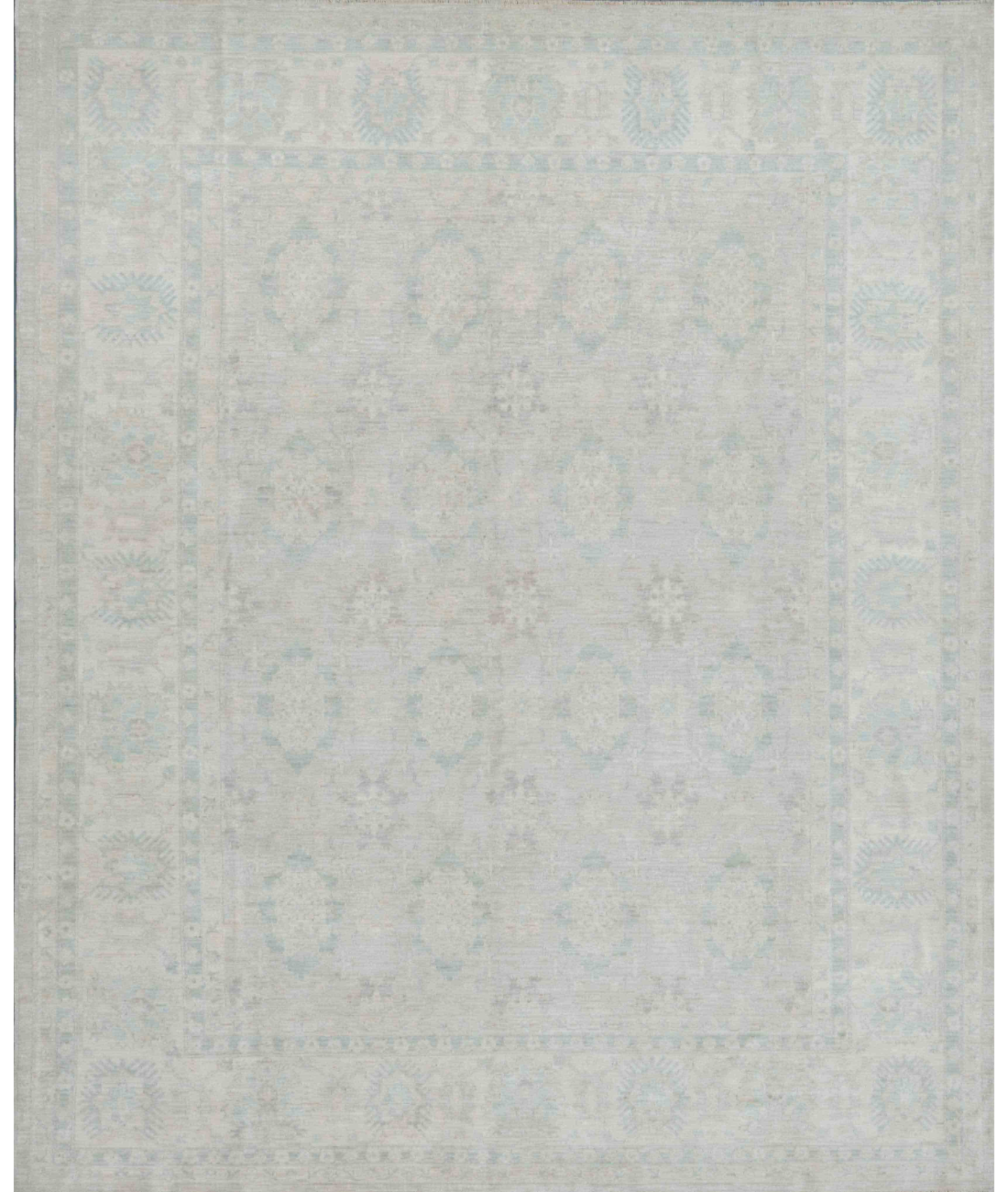 Hand Knotted Serenity Wool Rug 8' 2" X 9' 9" 8' 2" X 9' 9" (249 X 297) / Grey / Ivory