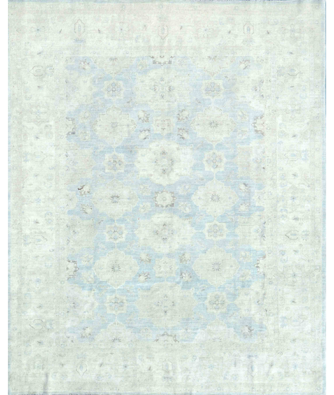Hand Knotted Serenity Wool Rug 8' 0" X 9' 11" 8' 0" X 9' 11" (244 X 302) / Teal / Ivory