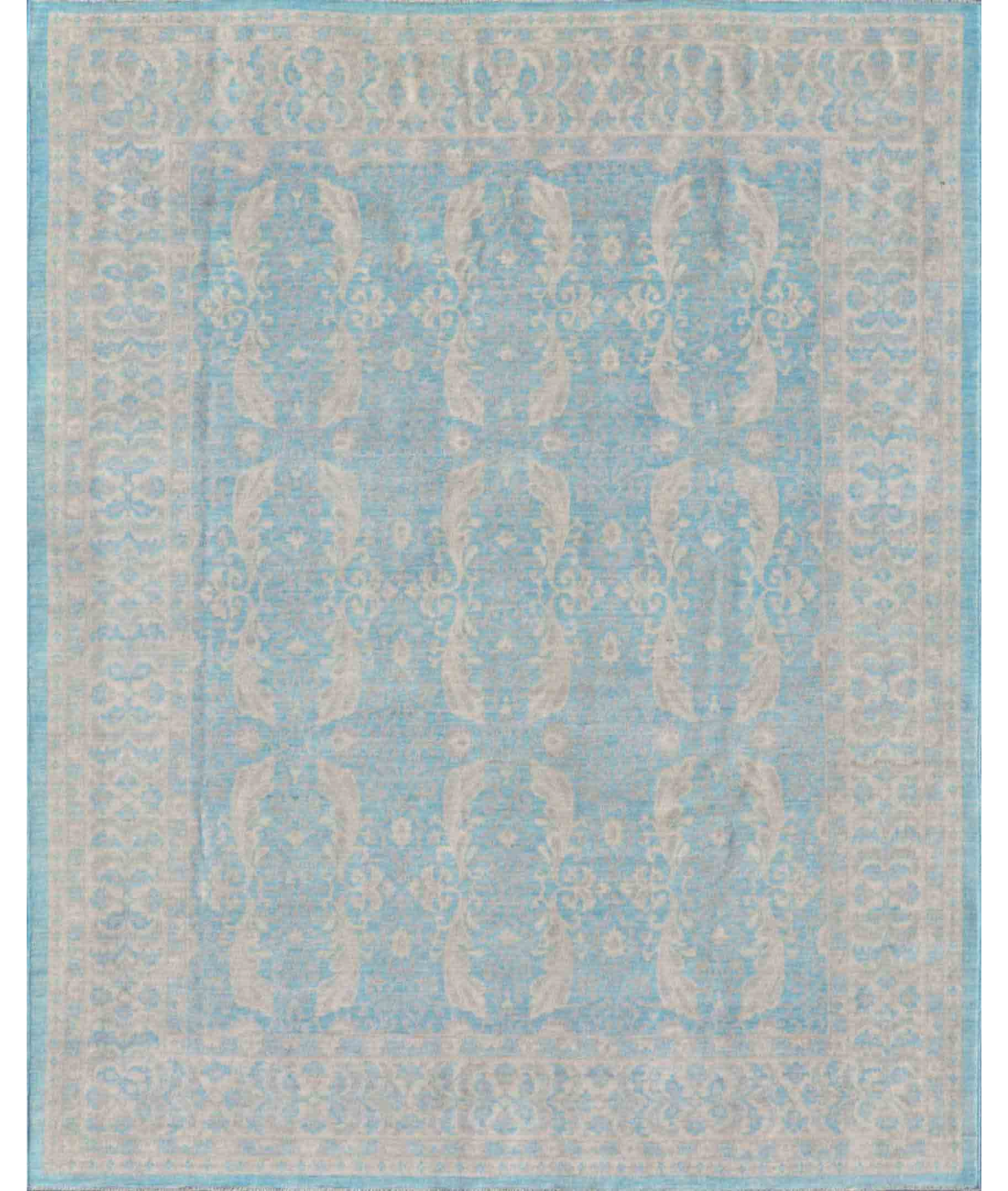 Hand Knotted Serenity Wool Rug 8' 1" X 10' 0" 8' 1" X 10' 0" (246 X 305) / Teal / Ivory
