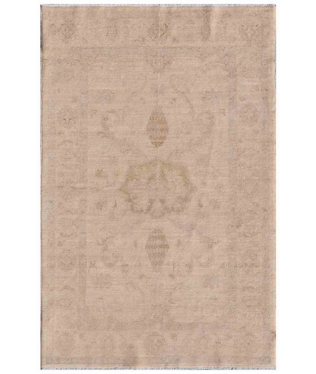 Hand Knotted Serenity Wool Rug 3' 3" X 5' 0" 3' 3" X 5' 0" (99 X 152) / Ivory / Grey