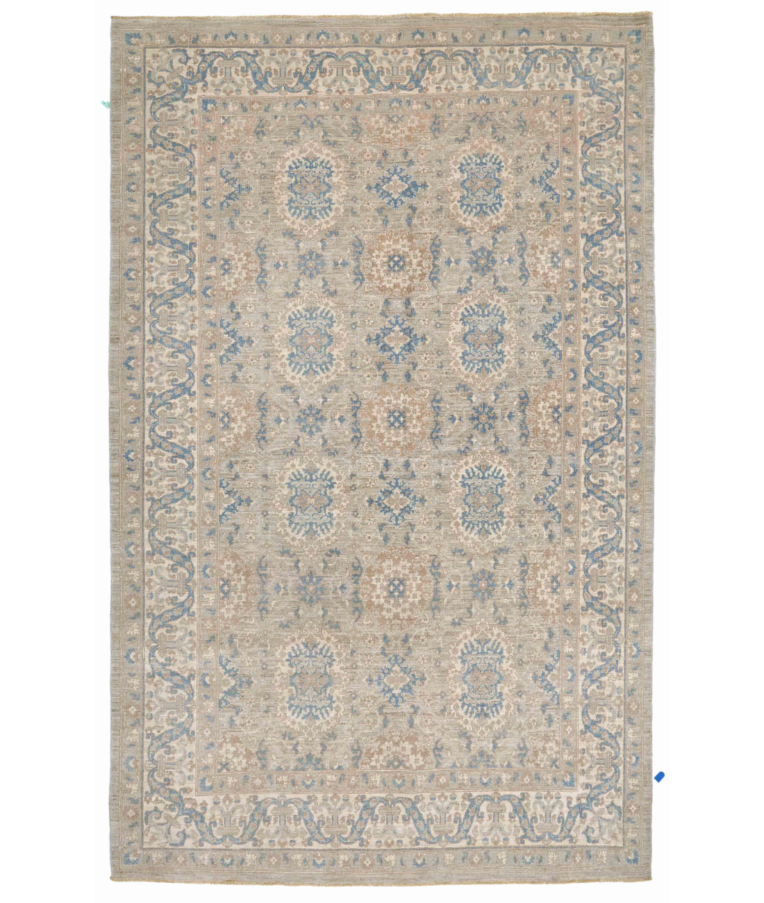 Hand Knotted Serenity Wool Rug 6' 1" X 9' 8" 6' 1" X 9' 8" (185 X 295) / Grey / Ivory