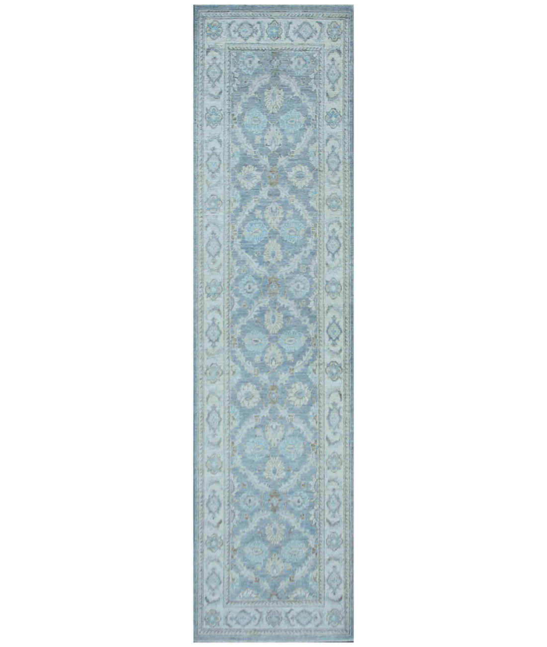 Hand Knotted Serenity Wool Rug 2' 6" X 9' 5" 2' 6" X 9' 5" (76 X 287) / Grey / Ivory