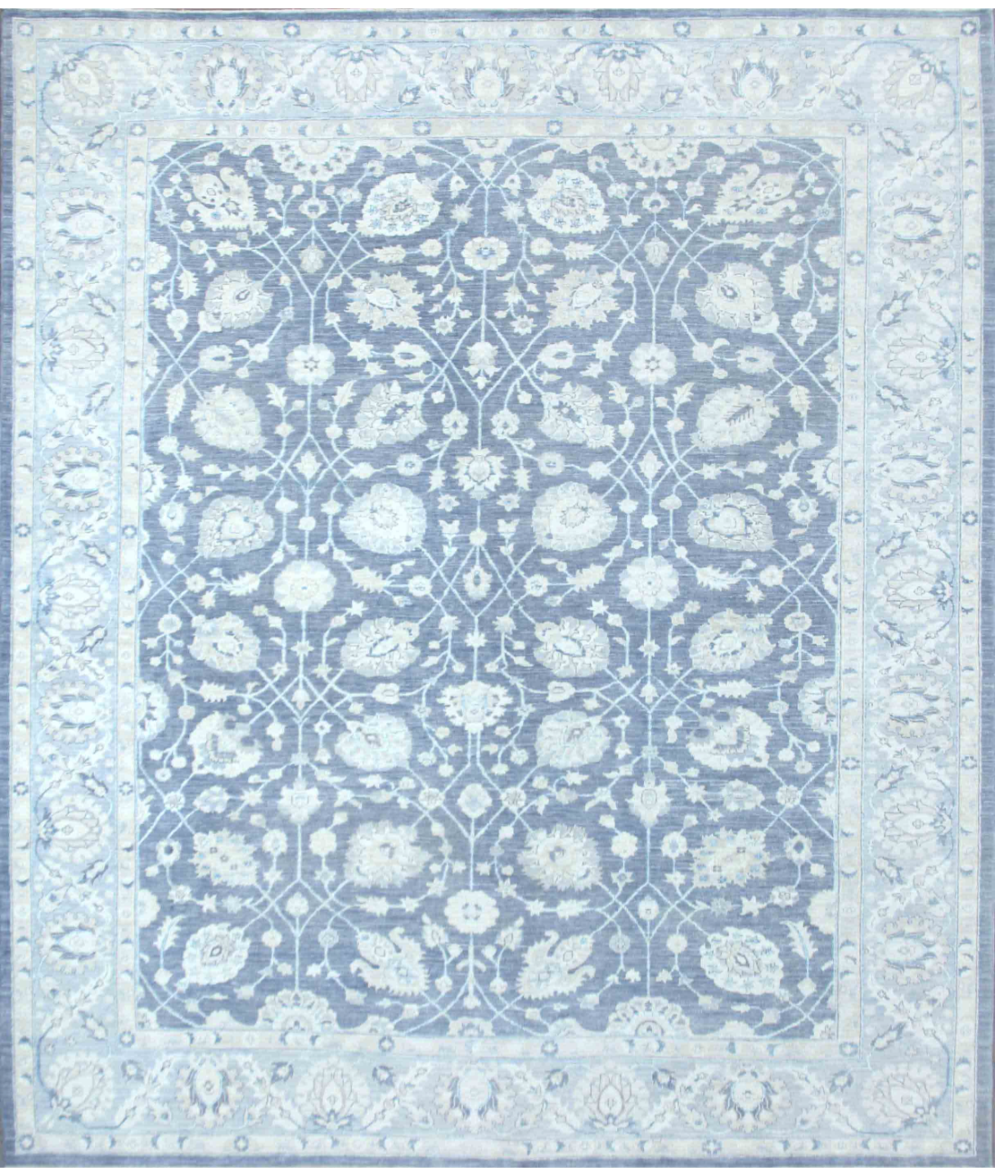 Hand Knotted Serenity Wool Rug 9' 7" X 11' 0" 9' 7" X 11' 0" (292 X 335) / Grey / Ivory