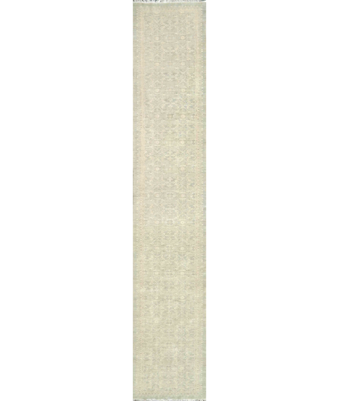 Hand Knotted Serenity Wool Rug 4' 1" X 24' 4" 4' 1" X 24' 4" (124 X 742) / Blue / Ivory