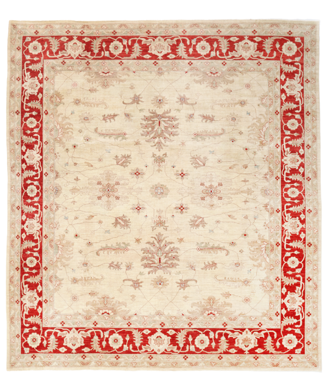 Hand Knotted Serenity Wool Rug 13' 4" X 14' 11" 13' 4" X 14' 11" (406 X 455) / Ivory / Rust
