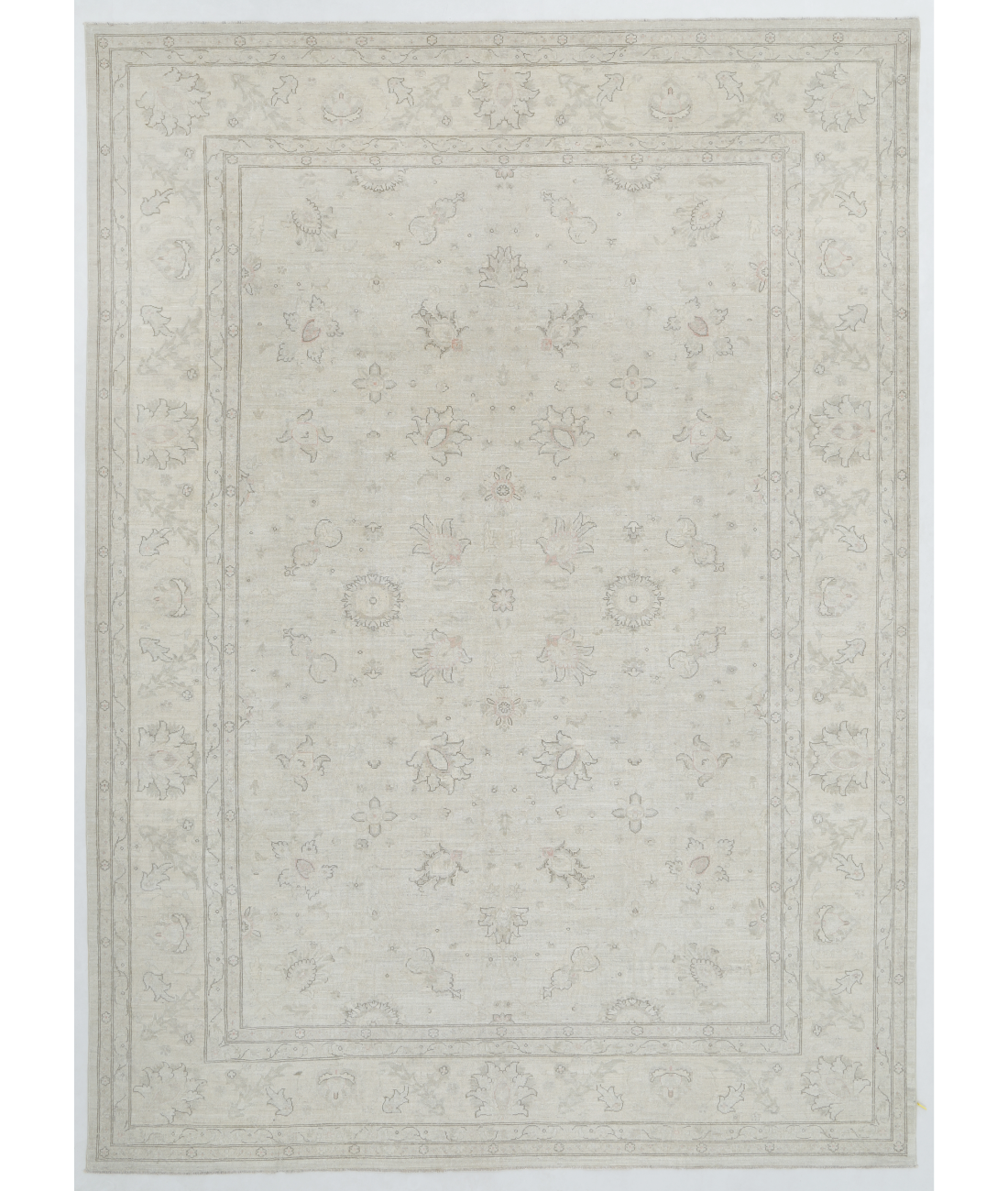 Hand Knotted Serenity Wool Rug 9' 9" X 13' 4" 9' 9" X 13' 4" (297 X 406) / Ivory / Charcoal