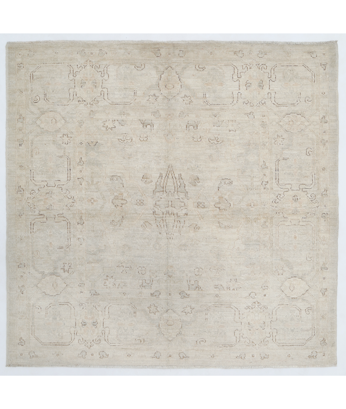 Hand Knotted Serenity Wool Rug 3' 10" X 4' 0" 3' 10" X 4' 0" (117 X 122) / Ivory / Ivory