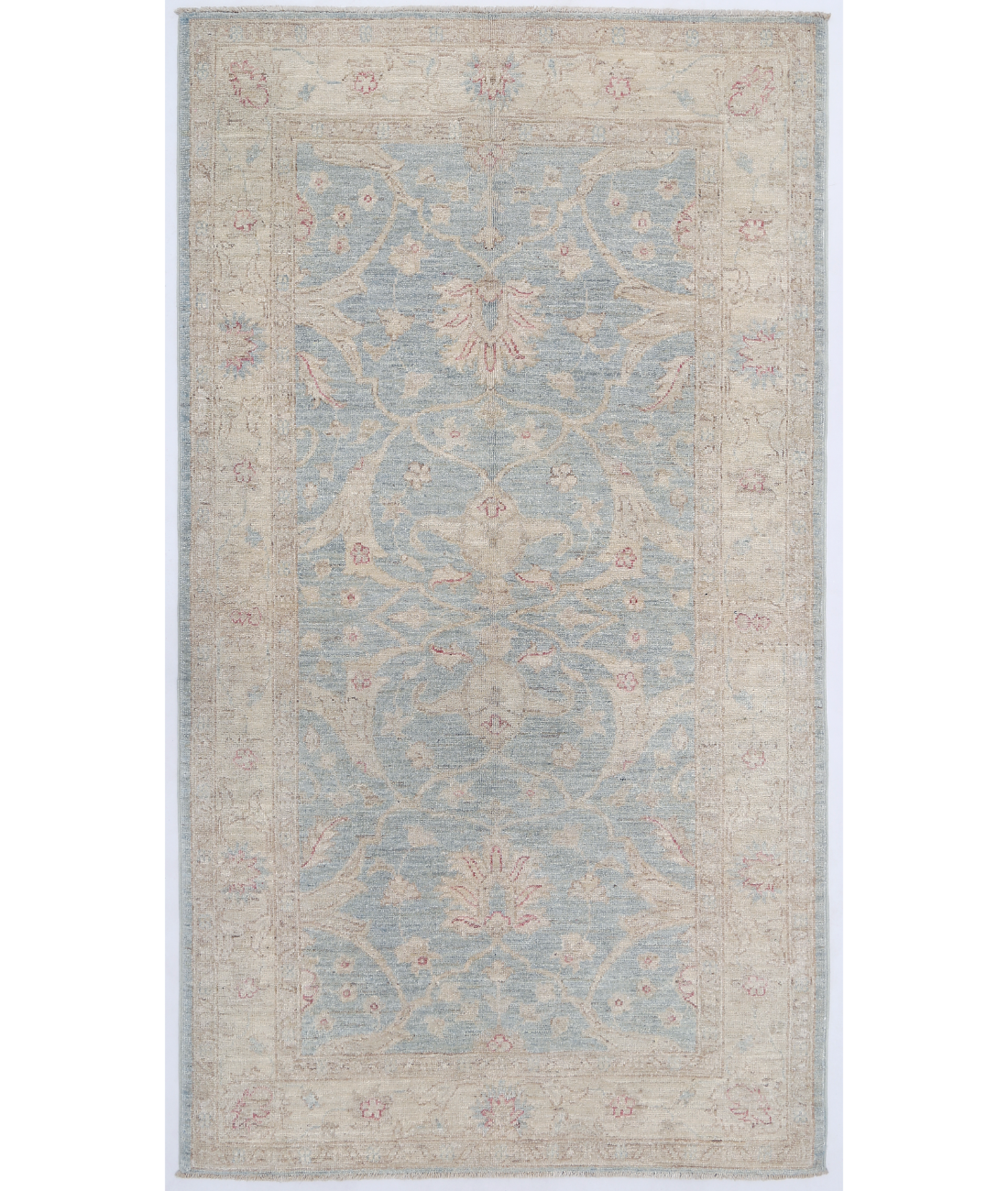 Hand Knotted Serenity Wool Rug 3' 5" X 6' 0" 3' 5" X 6' 0" (104 X 183) / Blue / Ivory