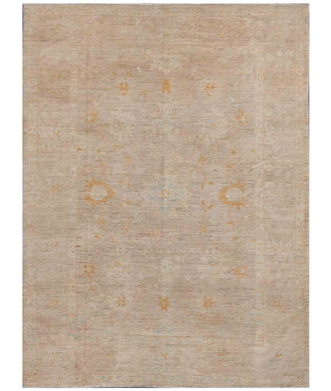 Hand Knotted Serenity Wool Rug 8' 10" X 12' 3" 8' 10" X 12' 3" (269 X 373) / Ivory / Gold