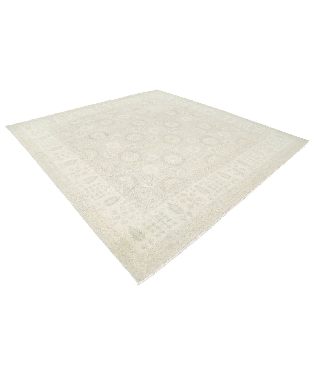 Hand Knotted Serenity Wool Rug - 10'5'' x 10'9'' 10' 5" X 10' 9" (318 X 328) / Grey / Ivory