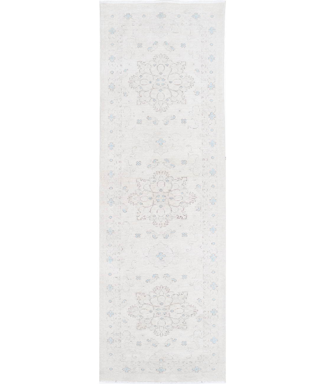 Hand Knotted Serenity Wool Rug 2' 7" X 8' 7" 2' 7" X 8' 7" (79 X 262) / Ivory / Brown