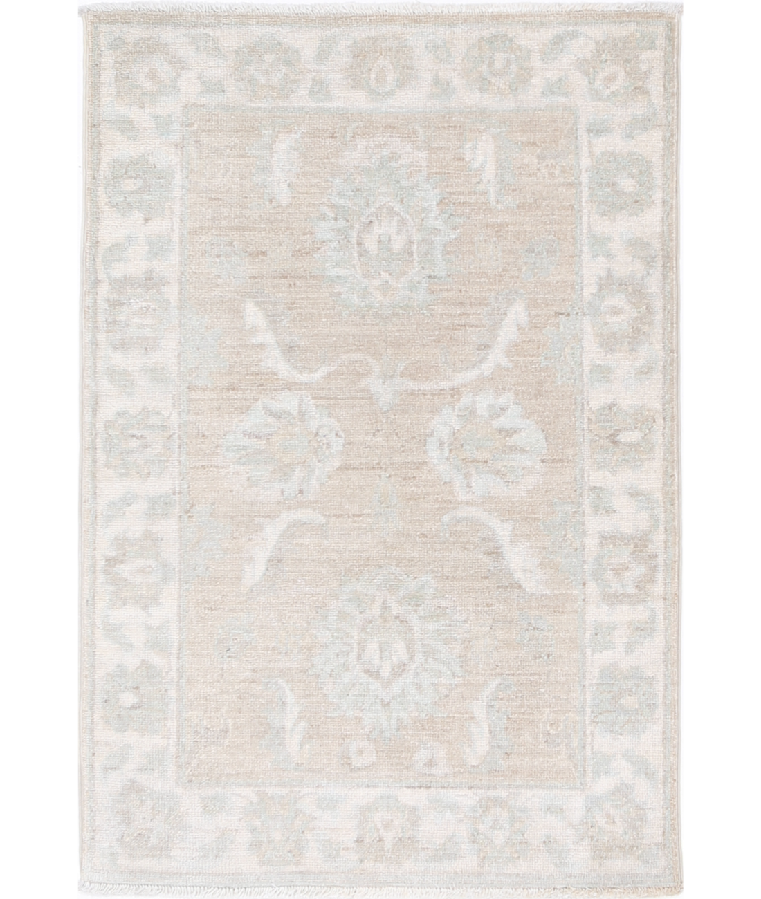 Hand Knotted Serenity Wool Rug 2' 2" X 3' 4" 2' 2" X 3' 4" (66 X 101) / Brown / Ivory