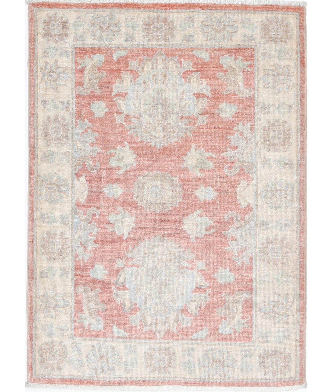 Hand Knotted Serenity Wool Rug 2' 3" X 3' 0" 2' 3" X 3' 0" (69 X 91) / Rust / Ivory