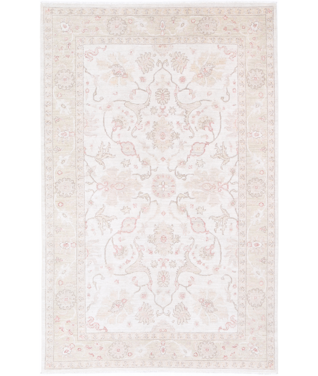 Hand Knotted Serenity Wool Rug 5' 11" X 9' 3" 5' 11" X 9' 3" (180 X 282) / Ivory / Gold