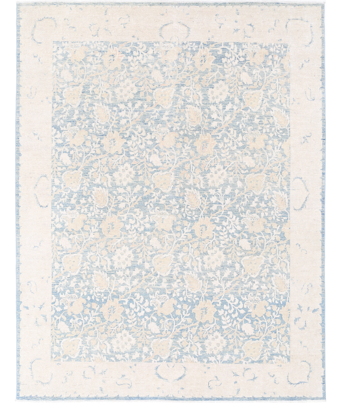 Hand Knotted Serenity Wool Rug 8' 0" X 10' 7" 8' 0" X 10' 7" (244 X 322) / Blue / Ivory