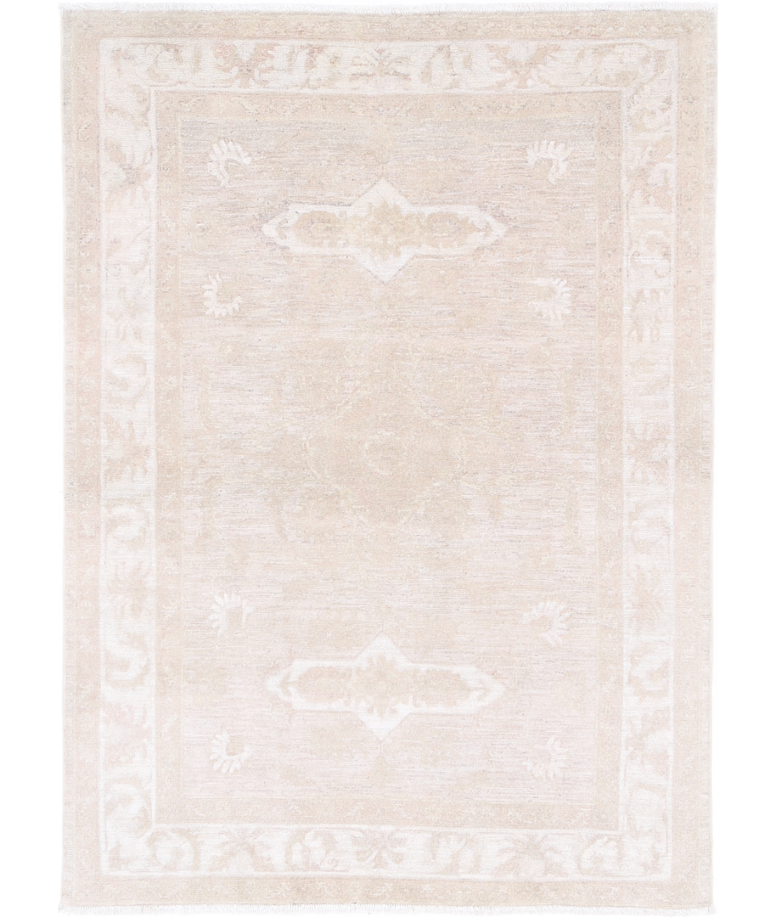 Hand Knotted Serenity Wool Rug 3' 11" X 5' 7" 3' 11" X 5' 7" (119 X 170) / Beige / Ivory