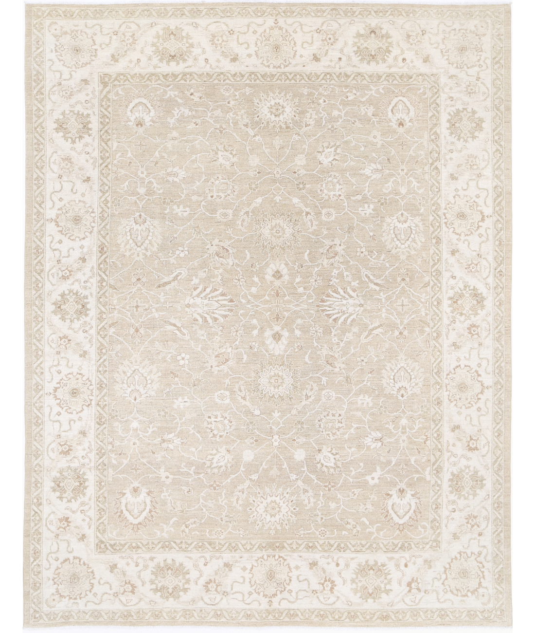 Hand Knotted Serenity Wool Rug 8' 9" X 11' 7" 8' 9" X 11' 7" (267 X 353) / Brown / Ivory