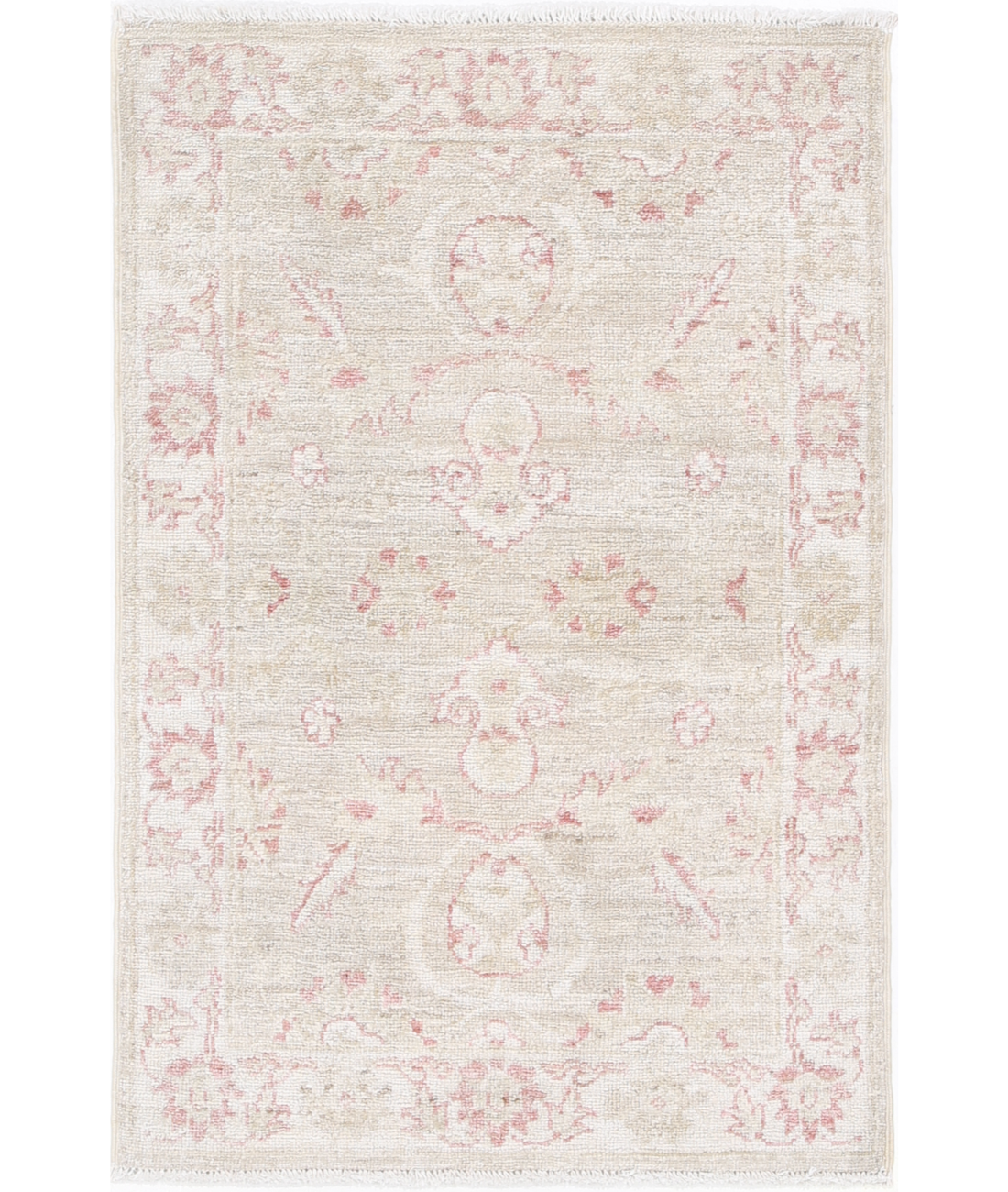 Hand Knotted Serenity Wool Rug 2' 0" X 3' 1" 2' 0" X 3' 1" (61 X 94) / Beige / Pink