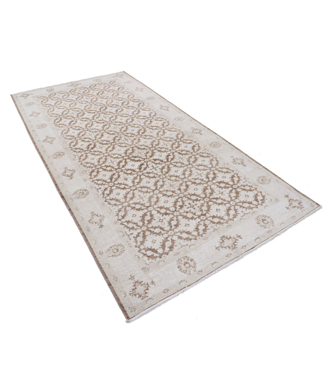 Hand Knotted Serenity Wool Rug 5' 11" X 9' 9" 5' 11" X 9' 9" (180 X 297) / Brown / Ivory