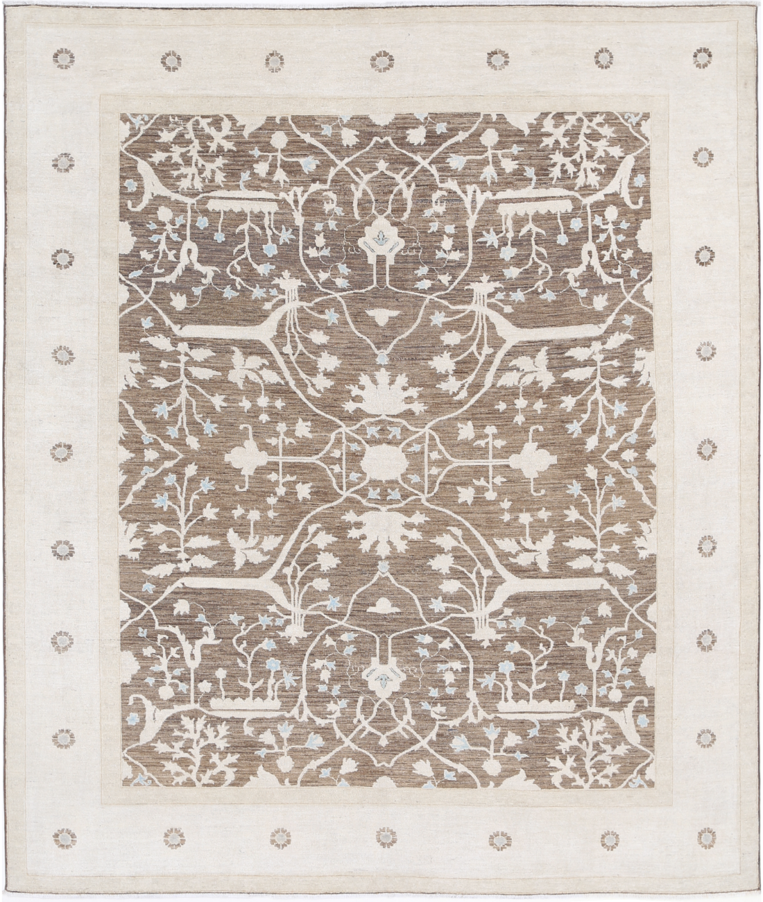 Hand Knotted Serenity Wool Rug 8' 0" X 9' 10" 8' 0" X 9' 10" (244 X 300) / Brown / Ivory