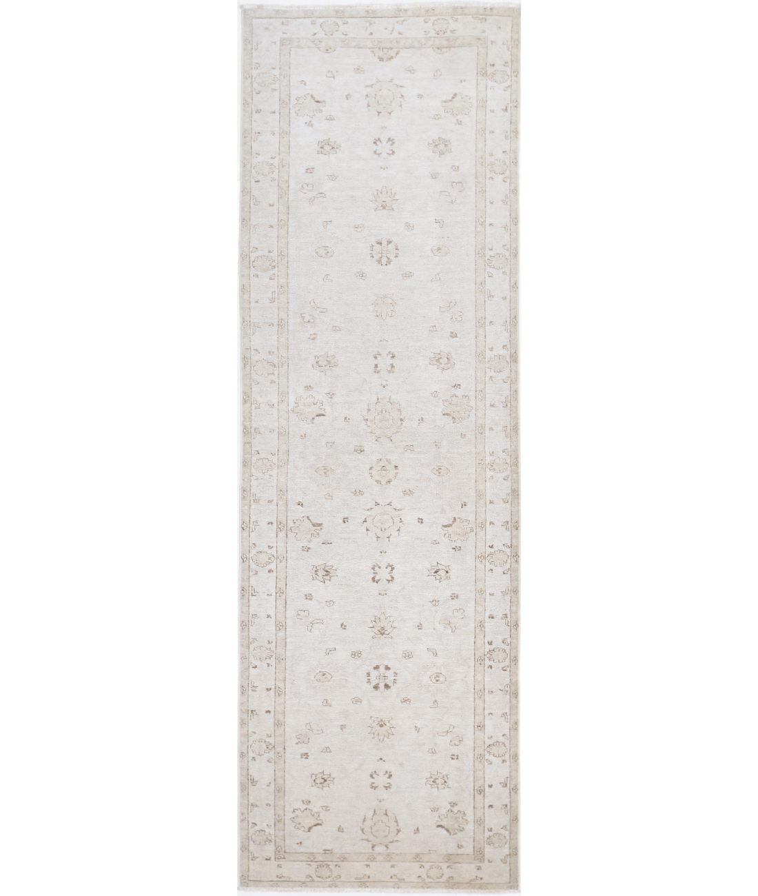 Hand Knotted Serenity Wool Rug 3' 1" X 10' 2" 3' 1" X 10' 2" (94 X 310) / Grey / Ivory