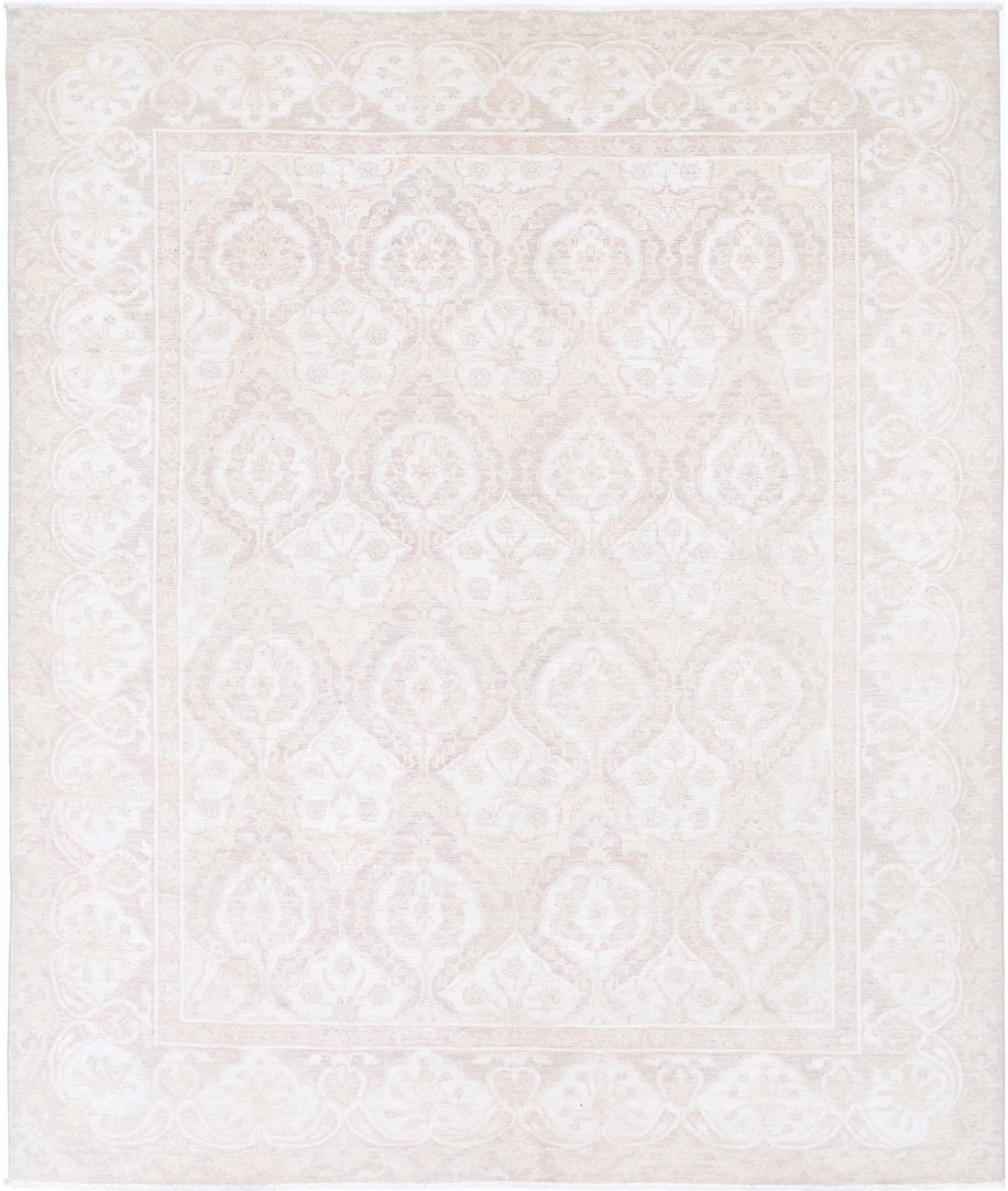 Hand Knotted Serenity Wool Rug 8' 2" X 9' 9" 8' 2" X 9' 9" (249 X 297) / Brown / Ivory