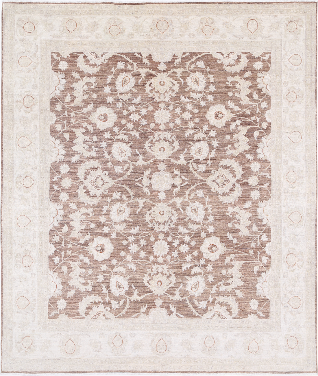 Hand Knotted Serenity Wool Rug 7' 11" X 9' 6" 7' 11" X 9' 6" (241 X 290) / Brown / Ivory