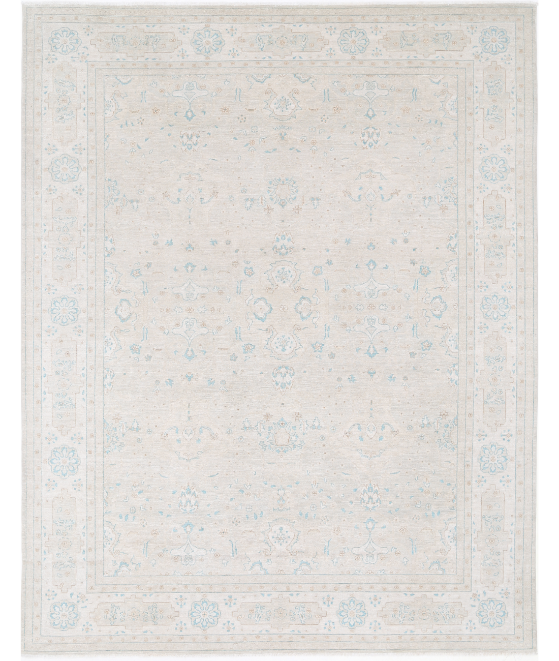 Hand Knotted Serenity Wool Rug 9' 1" X 11' 5" 9' 1" X 11' 5" (277 X 348) / Brown / Ivory