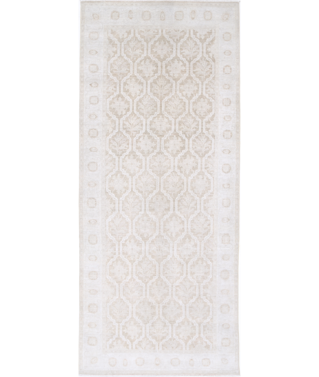 Hand Knotted Serenity Wool Rug 4' 9" X 12' 0" 4' 9" X 12' 0" (145 X 366) / Brown / Ivory