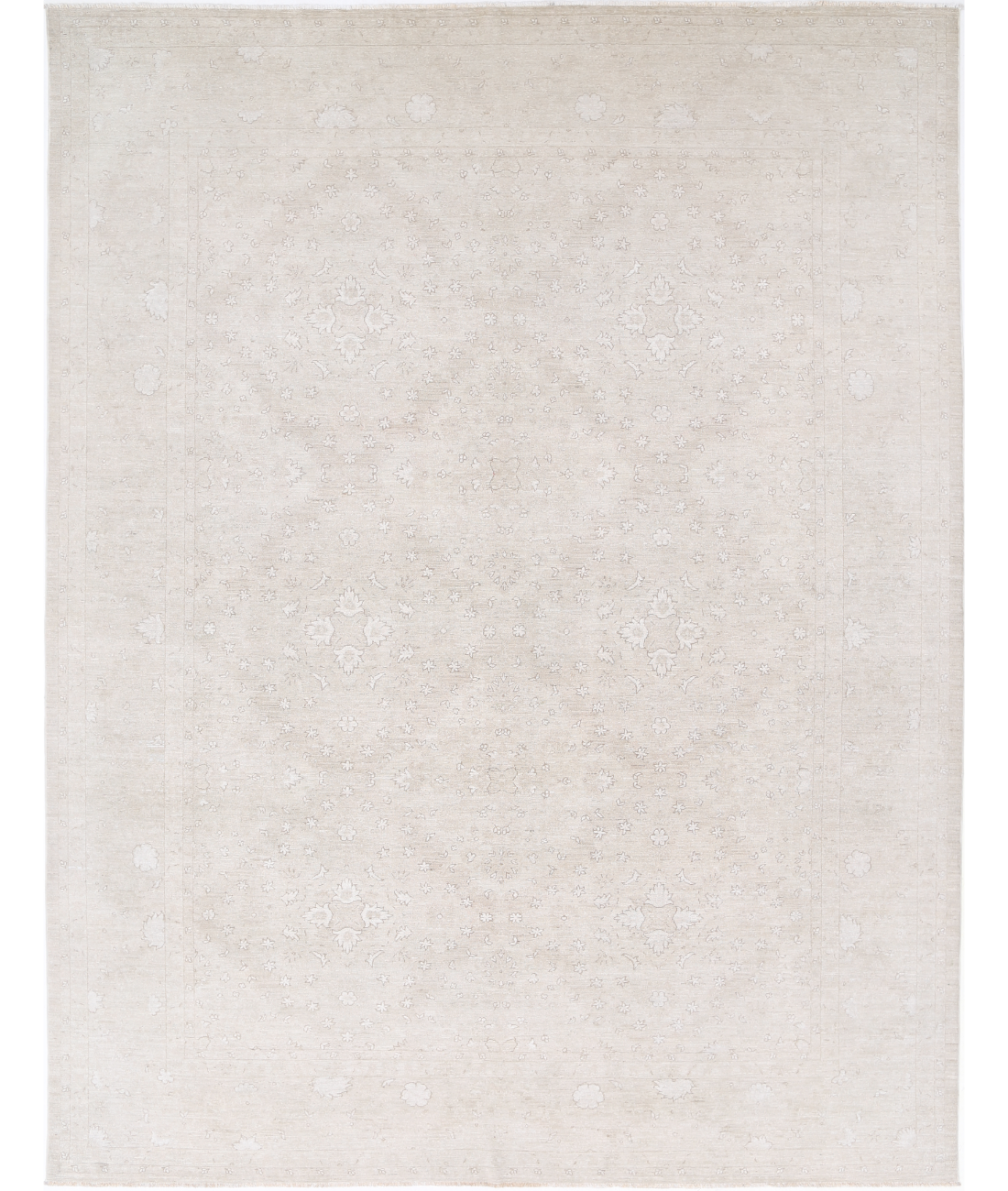 Hand Knotted Serenity Wool Rug 9' 3" X 11' 10" 9' 3" X 11' 10" (282 X 361) / Brown / Ivory