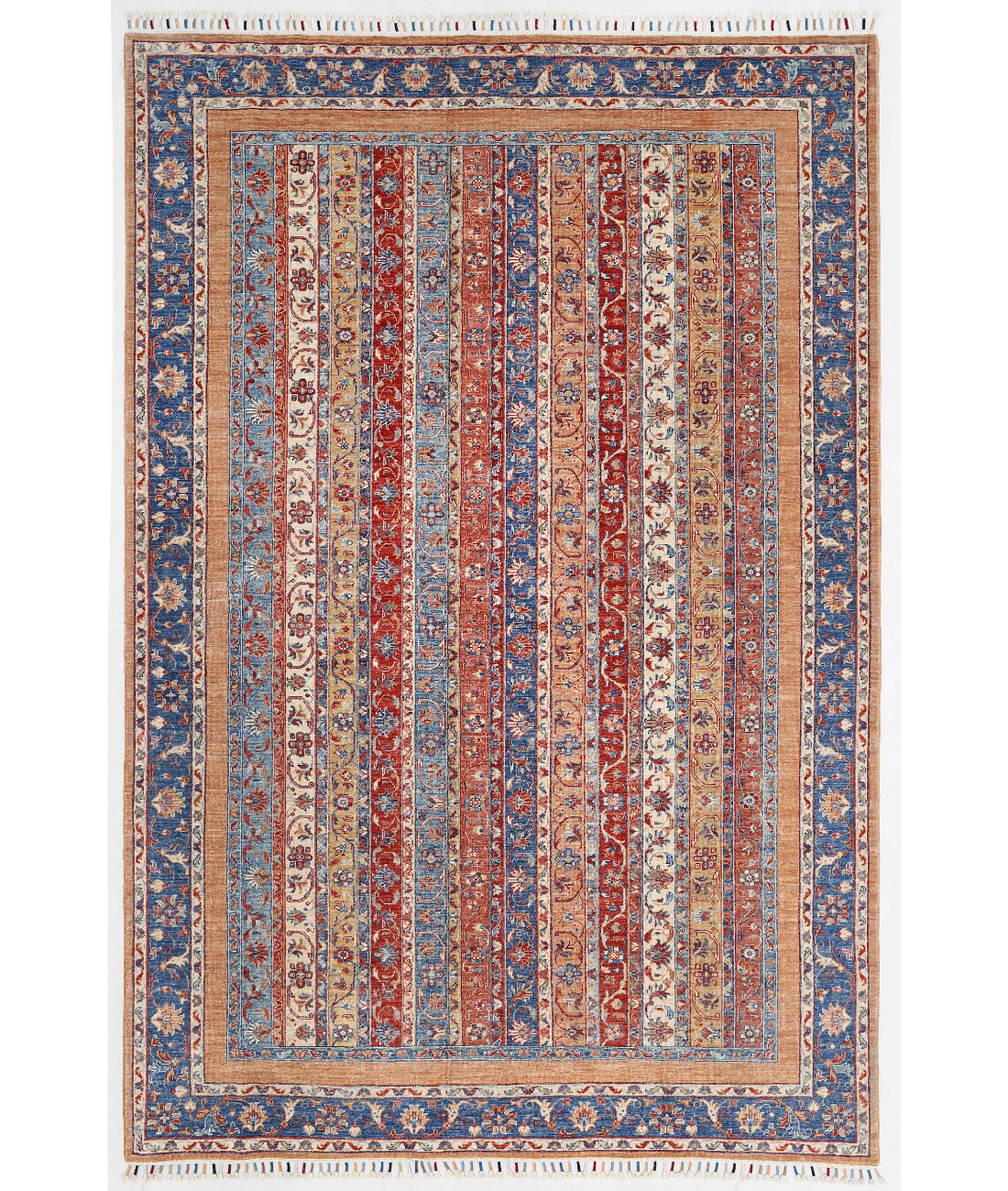Hand Knotted Shaal Wool Rug  - 6&#39; 7&quot; X 9&#39; 9&quot;