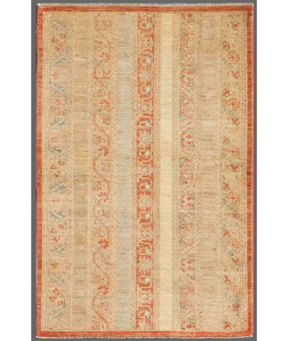 Hand Knotted Shaal Wool Rug  - 3&#39; 3&quot; X 5&#39; 0&quot;