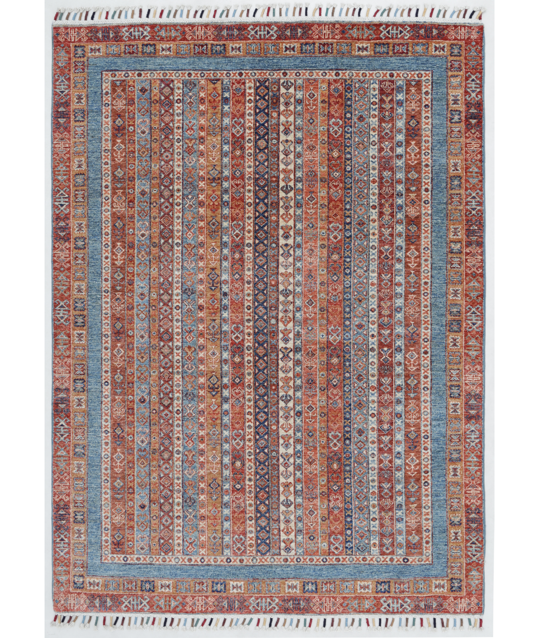 Hand Knotted Shaal Wool Rug  - 4&#39; 9&quot; X 6&#39; 8&quot;