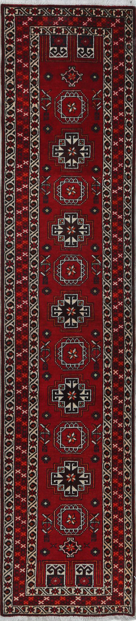 Hand Knotted Oriental Shiraz Wool Rug - 1&#39;1&#39;&#39; x 6&#39;9&#39;&#39;