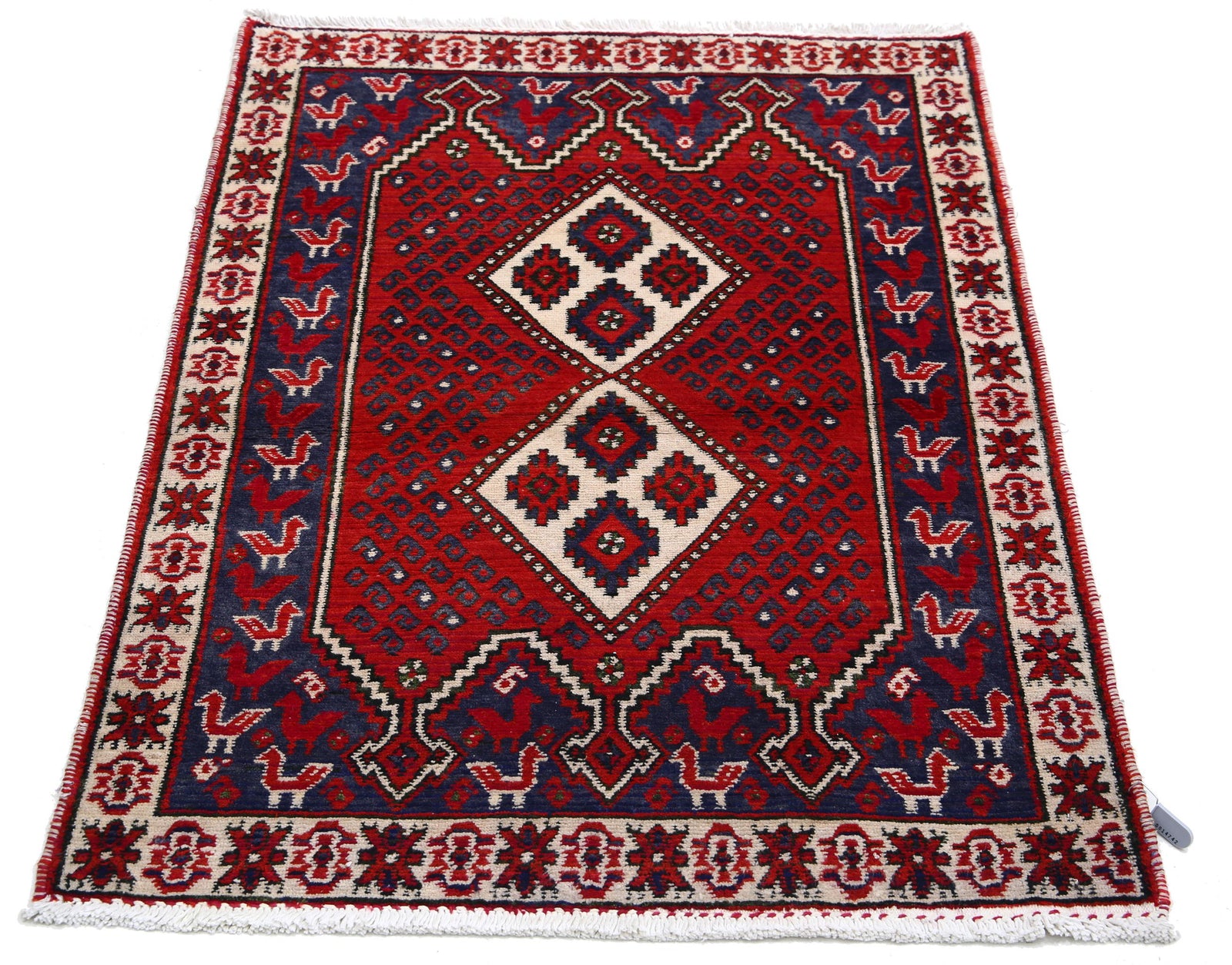 Hand Knotted Oriental Shiraz Wool Rug - 2'9'' x 3'9''