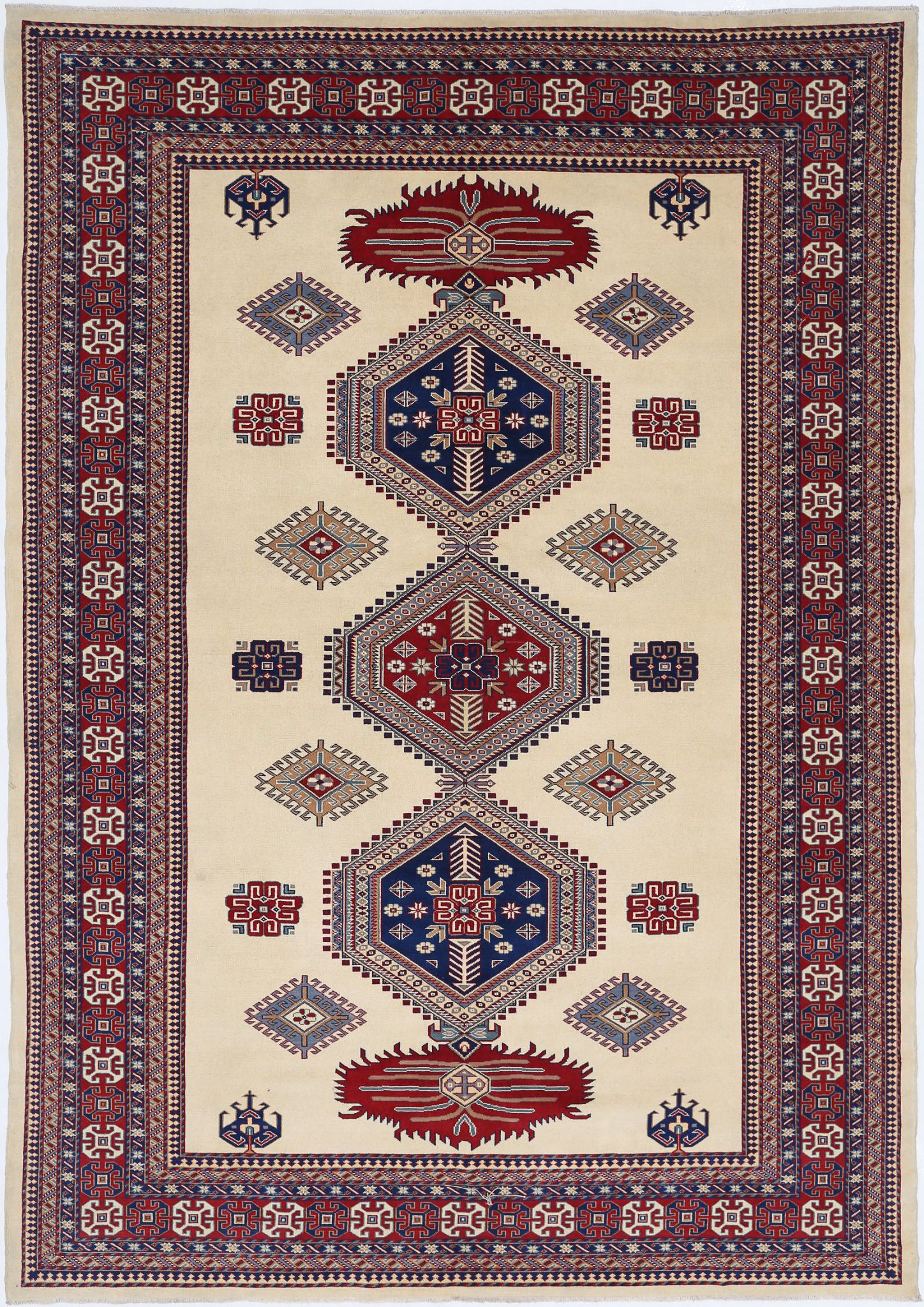 Hand Knotted Tribal Shirvan Wool Rug - 7'0'' x 9'10''