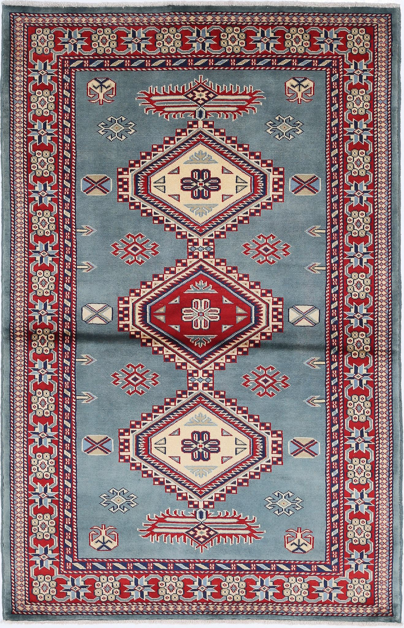 Hand Knotted Shirvan Shirvan Wool Rug - 3'4'' x 4'10''