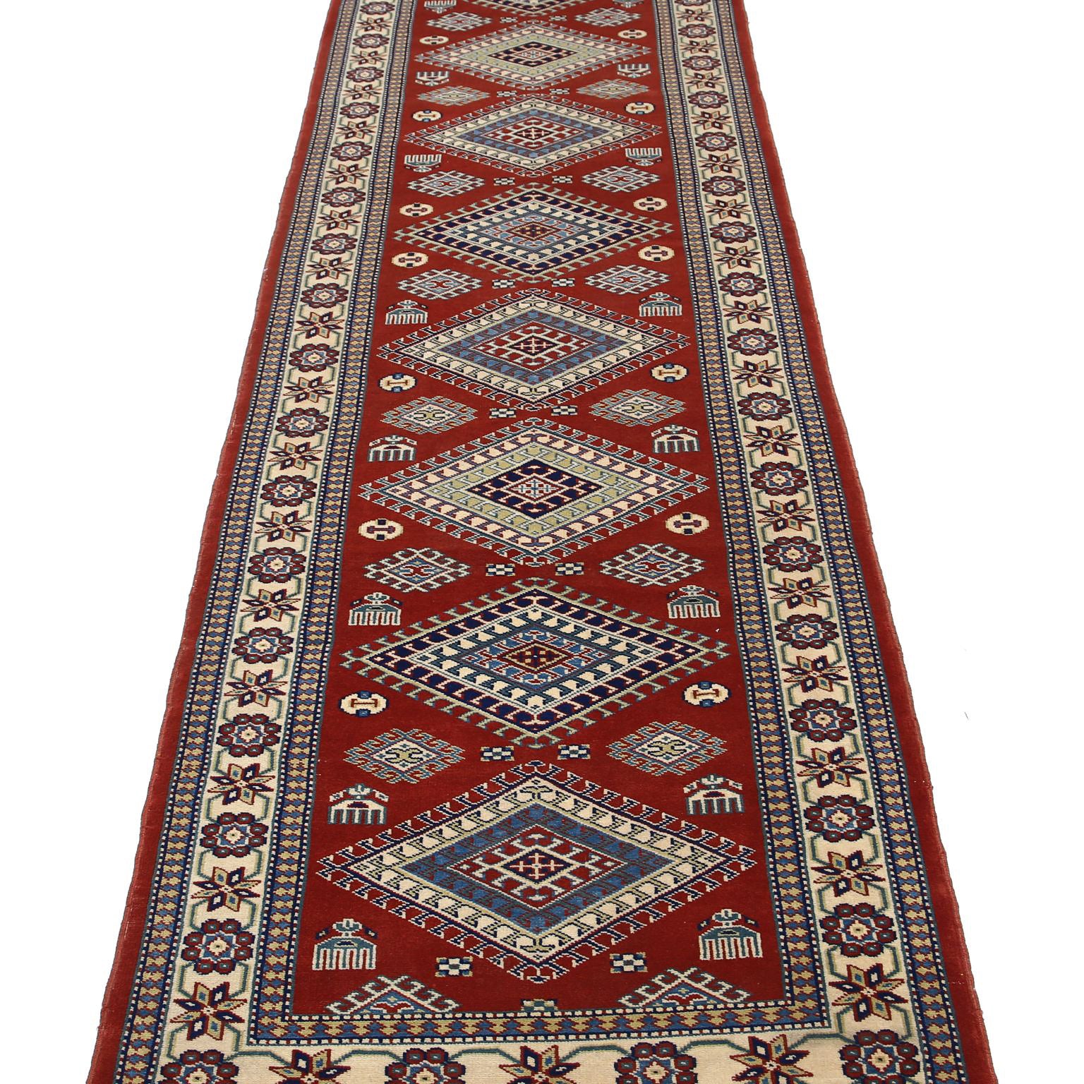 Hand Knotted Tribal Shirvan Wool Rug - 2'8'' x 10'2''