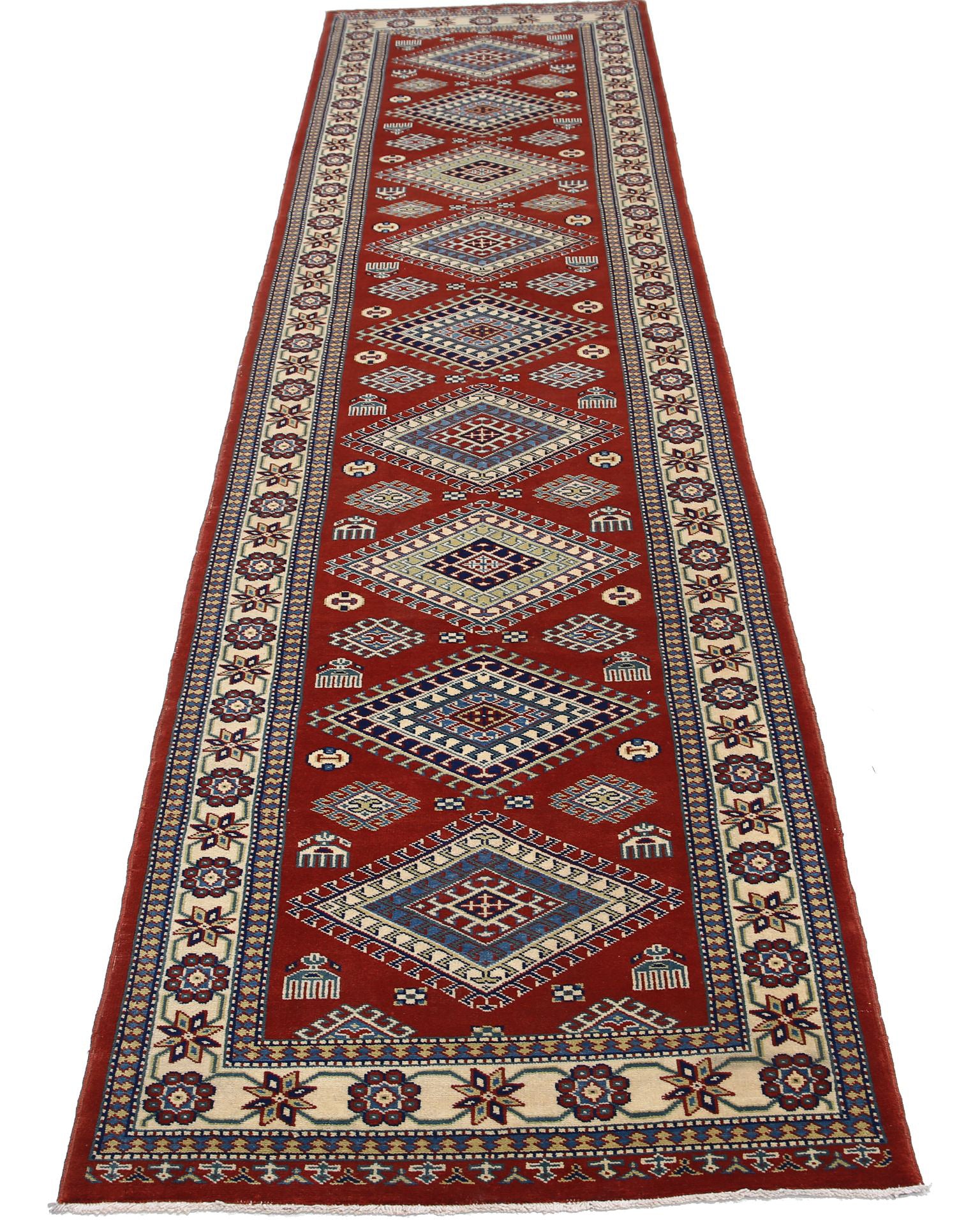 Hand Knotted Tribal Shirvan Wool Rug - 2'8'' x 10'2''