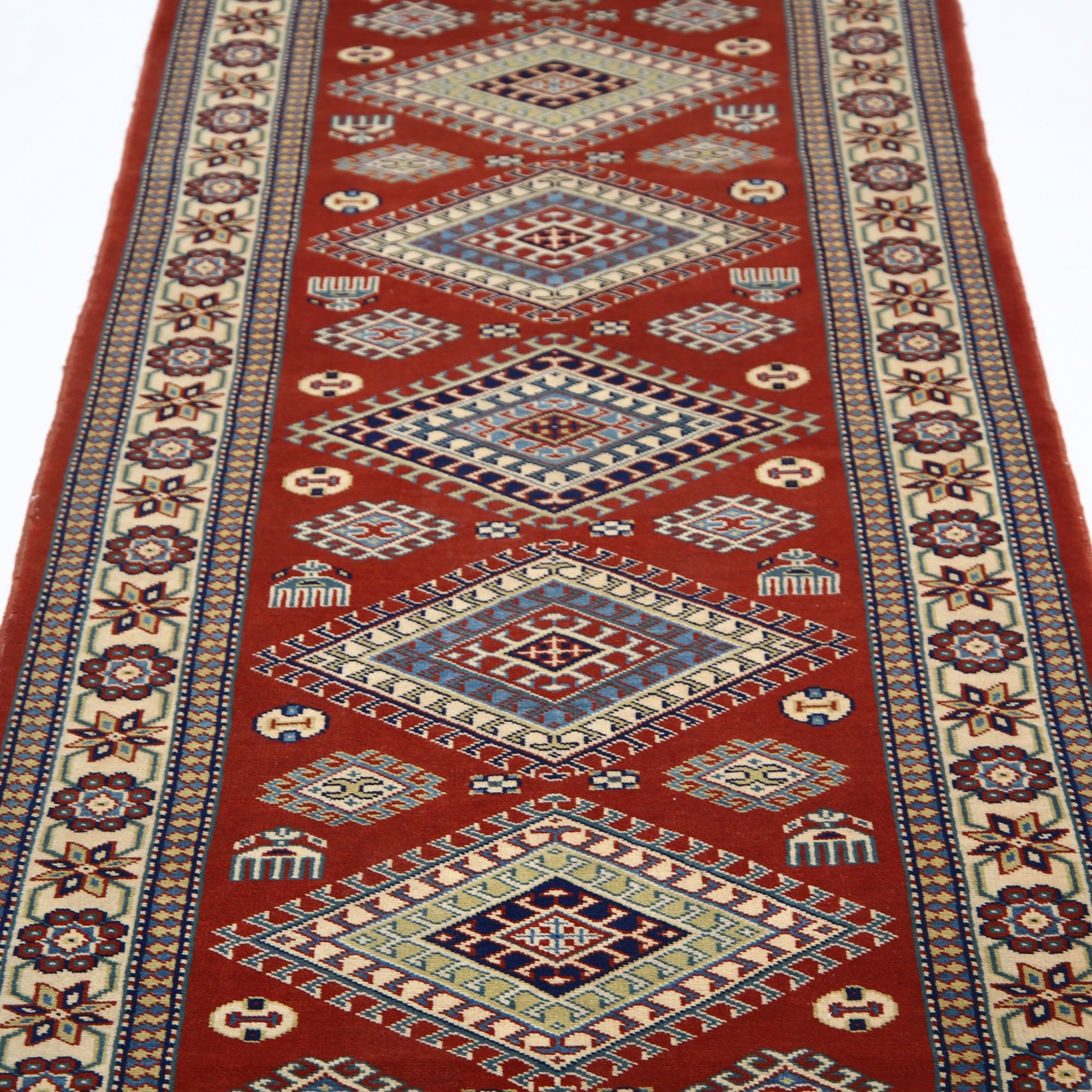 Hand Knotted Tribal Shirvan Wool Rug - 2'8'' x 10'2''